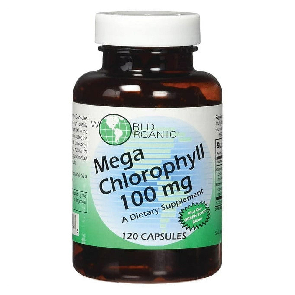 World Organics Mega Chlorophyll 100 Mg Capsules, 120 Ea